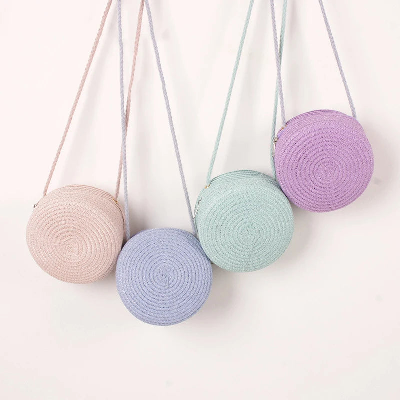 Round Straw Bag | Women's Woven Beach Crossbody Bag & Handmade Knitted Small Handbag Luxegan