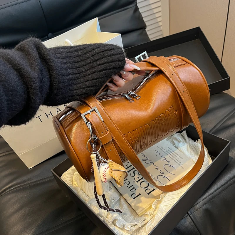 Multifunctional Cylinder Shaped Shoulder Bags | Winter Designer Handbags & Luxury Crossbody Bag Luxegan