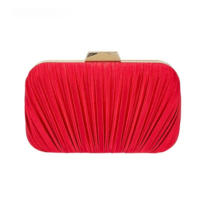 Classic Silky Evening Bag | Sophisticated "Light Pink" Silhouette | Elegant High-End Ruched Handbag | "Dignified" High-Performance Pleated Party Essential for Radiant Versatile Styling Luxegan