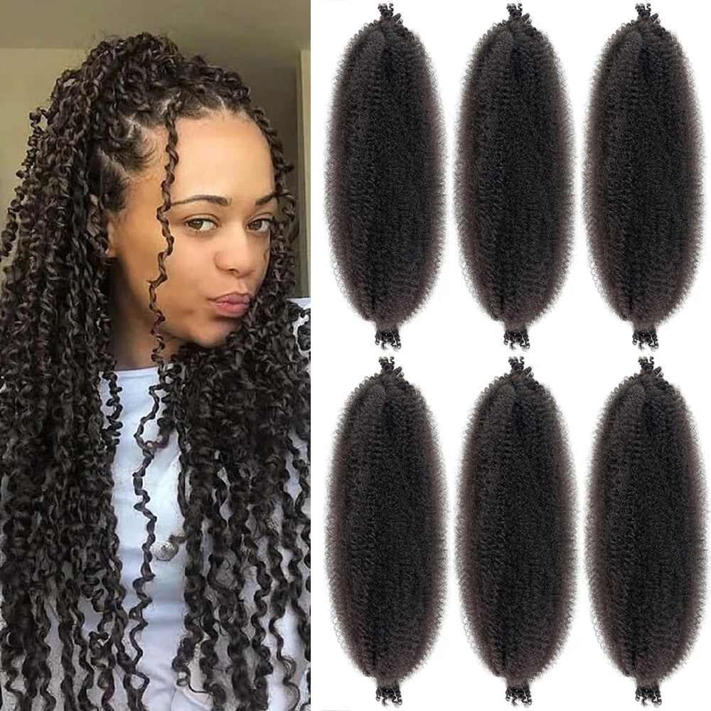Springy Afro Twist Hair 24in | Pre-Separated Marley Twist for Faux Locs & Crochet Luxegan