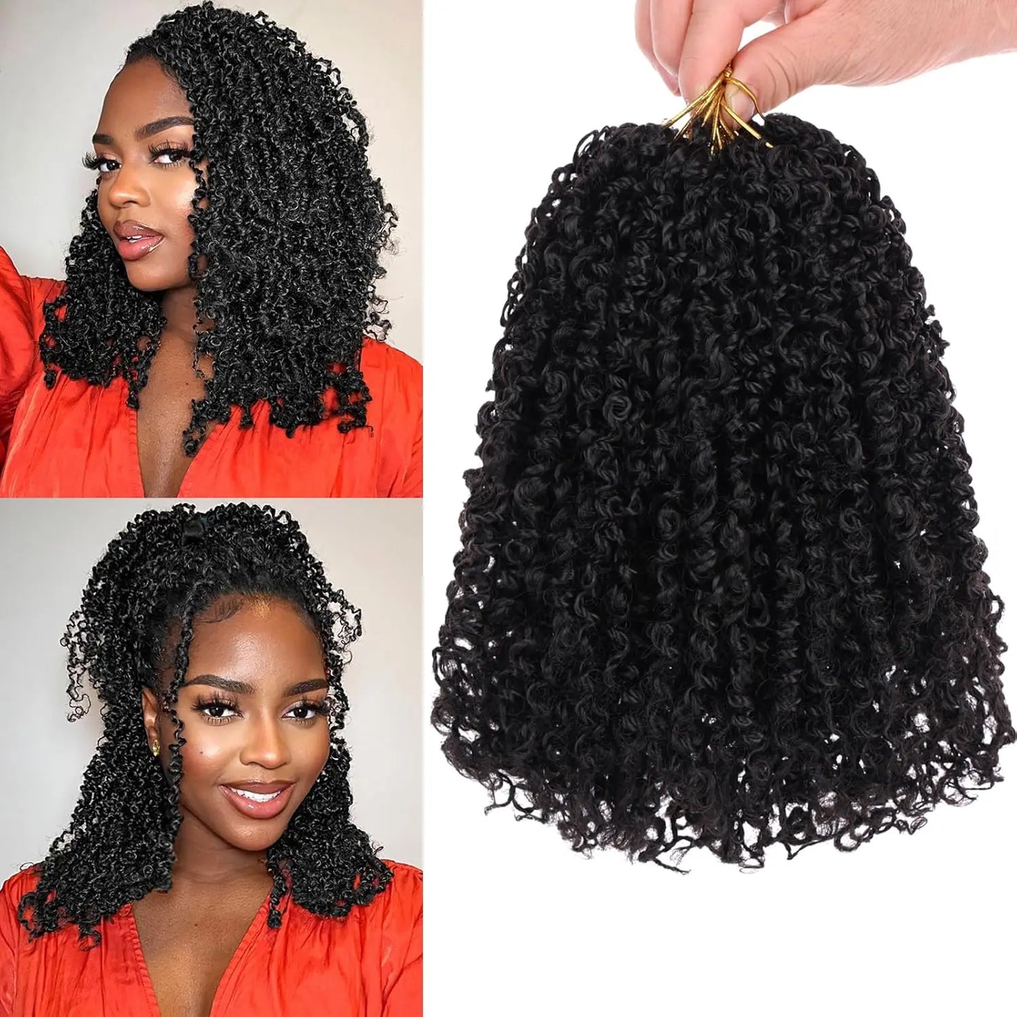 Pre-Looped Yanky Twist Crochet Braids Hair – Synthetic | 24 Strands/Pack | 6 Ombre Colors | 8–14 Inch