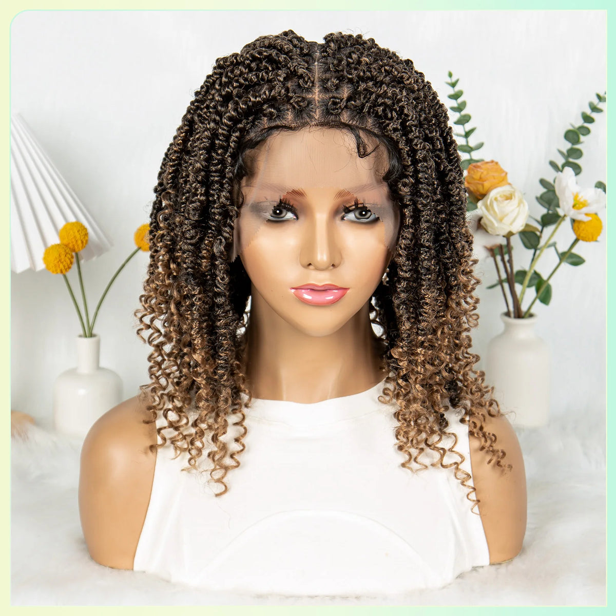 14 Inch Twisted Knotless Box Braids Wig | Full Lace | Baby Hair