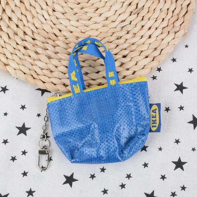 Blue Mini PP Coin Purse | Zipper Keyring Wallet & Card Holder Luxegan