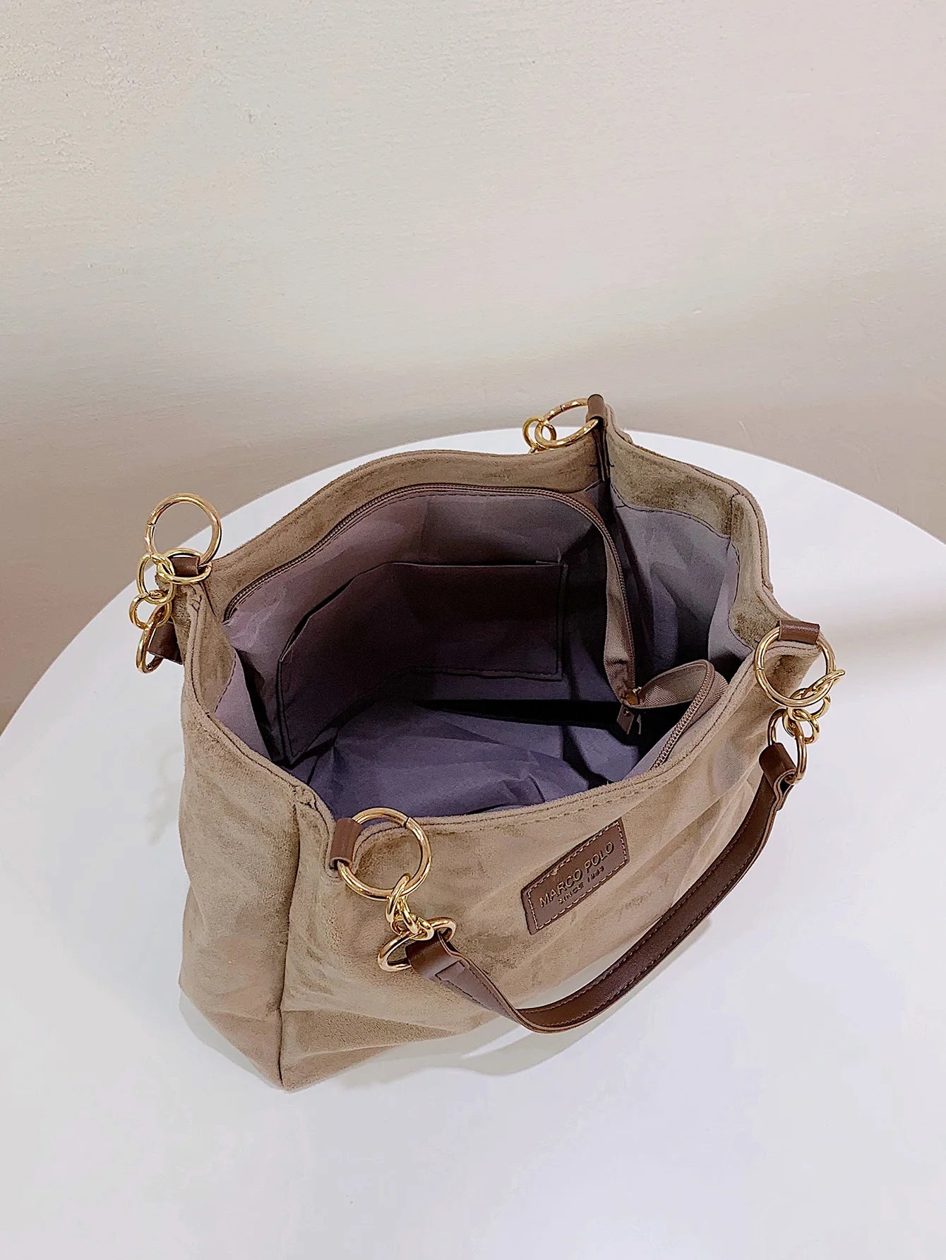 Large-Volume Suede Commuter Tote Bag | Stylish One-Shoulder Handbag