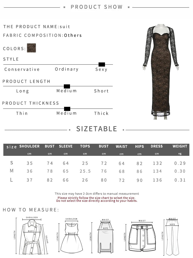 Nibber Coquett Low-Neck Maxi Dress+Lace Full Sleeve Crop tops Women Jacquard Sexy Prom Party Midnight Classic Fashion Vestidos