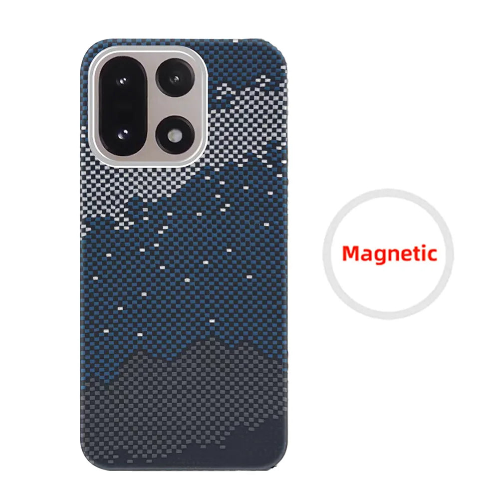 Para funda de teléfono OnePlus 15 de fibra de aramida Kevlar, carcasa dura de fibra de carbono ultradelgada y ligera, cubierta protectora magnética para negocios