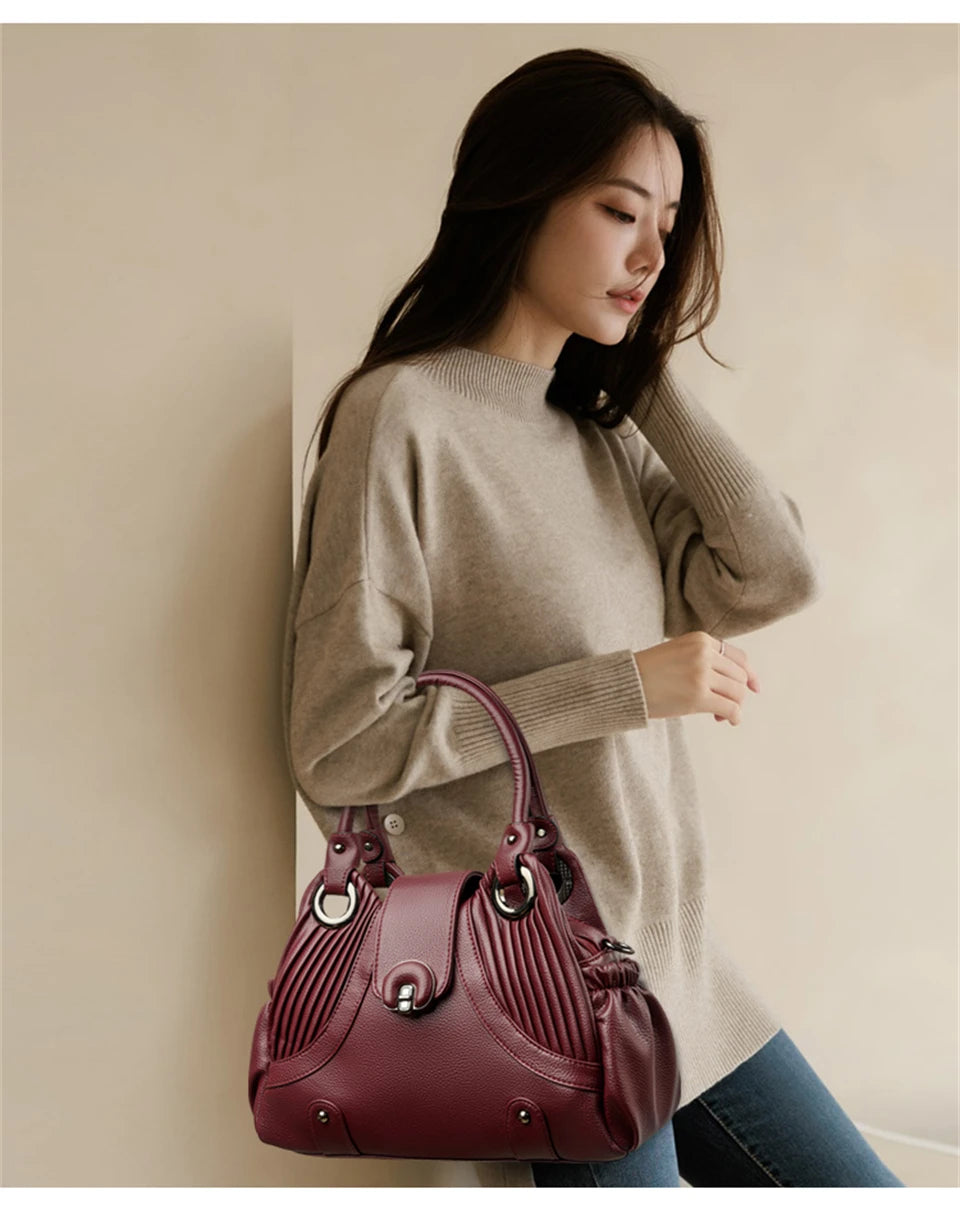 Fashion Women Luxury Handbags | Ladies Designer Large Capacity Tote | Soft Leather Crossbody Messenger Bag Luxegan