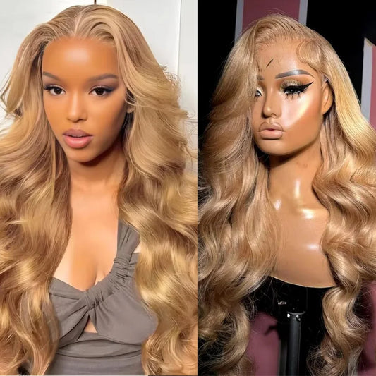 #27 Honey Blonde Body Wave Human Hair Wig | 200% Density 13x6 HD Transparent Lace Frontal & 13x4 Lace Frontal (Pre-Plucked) Luxegan