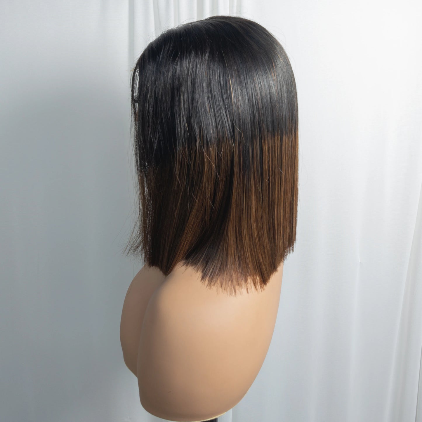 300% Density Vietnamese Raw Human Hair Bob Wigs 2x6 HD Lace Closure Bone Straight Bob Wigs Chocolate Brown 1BT4 Short Bob Wigs