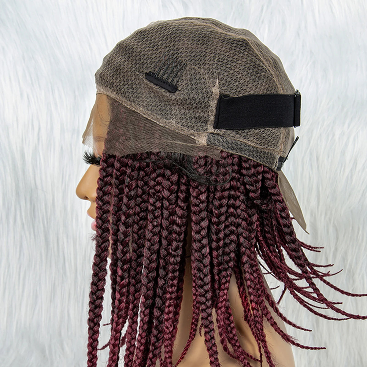 Pelucas trenzadas Bob para mujeres negras Peluca de encaje completo con trenzas estilo cornrow Peluca sintética de encaje frontal con trenzas de caja sin nudos con cabello de bebé