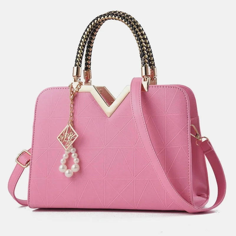 Women's Handbag Patchwork Shoulder Messenger | Office Work PU Leather Female Bag & Ladies Luxury Fashion Elegant Tote Luxegan