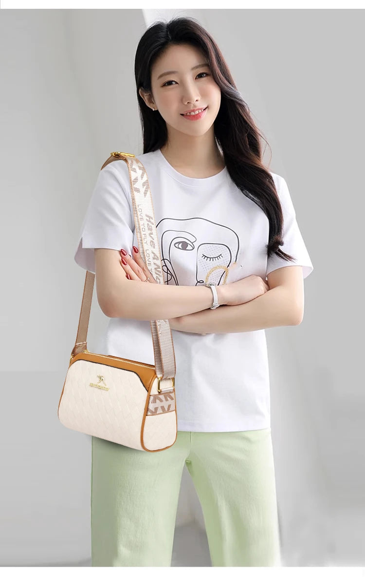 PU Leather Plaid Barrel Bag | Soft Casual Underarm Crossbody Messenger Bag Luxegan