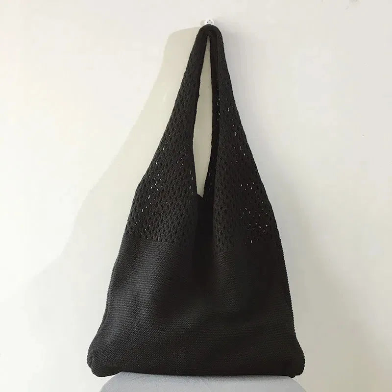 Large Capacity Retro Hollow Crochet Bag | Spacious Interior for Daily Essentials & Ideal for Grocery Shopping or Travel Luxegan