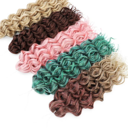 Deep Wave Twist Crochet Hair | Ombre Afro Curls Braiding Extensions | 18–24 Inches Luxegan