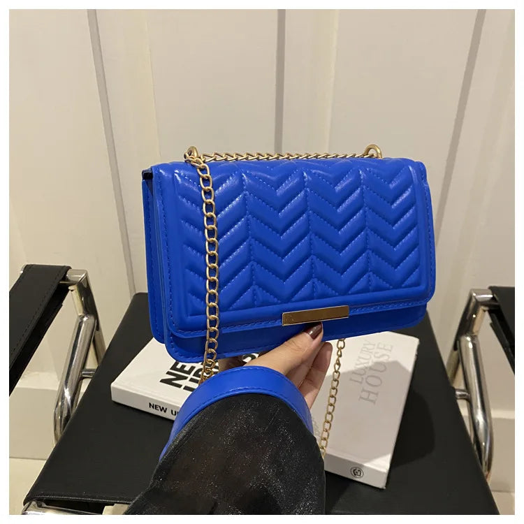 Fashion Striped Women's Shoulder Bag | Chain Strap Crossbody Bag Luxegan