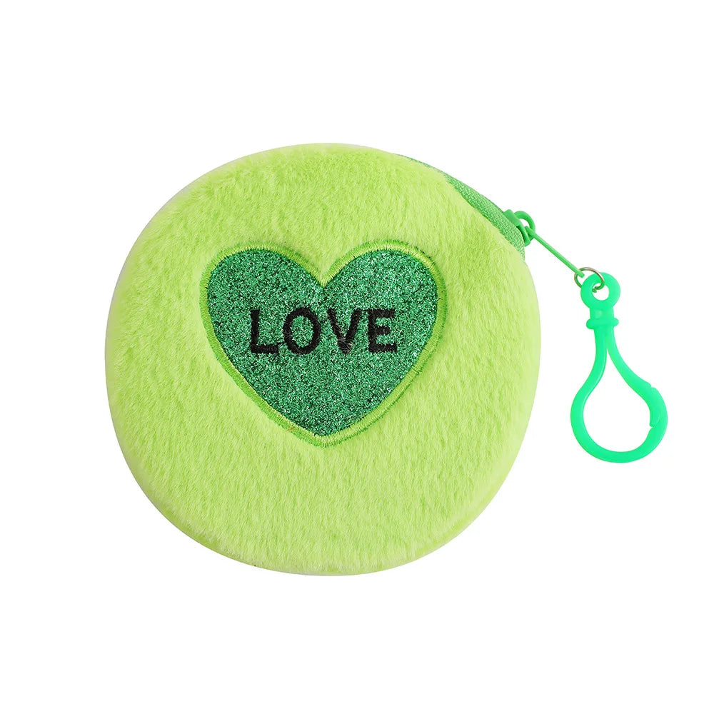 Mini Polyester Round Love Coin Purse | Valentine's Day Gift Keyring Wallet Luxegan