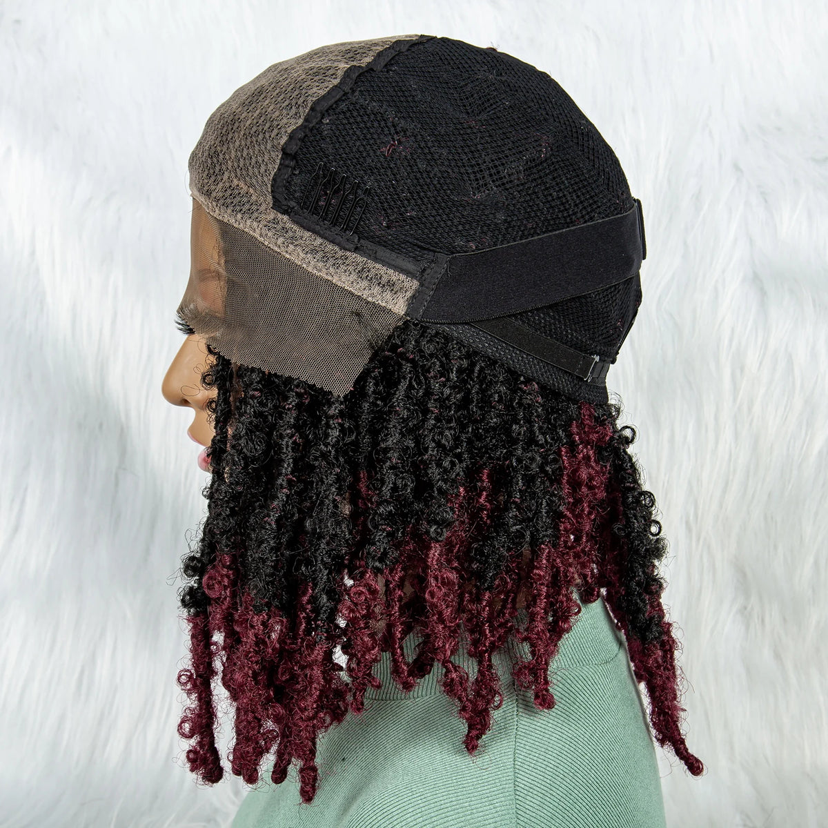 KIMA Pelucas trenzadas sintéticas de 14 pulgadas Peluca frontal de encaje Pelucas trenzadas 9x6 Trenzas de caja sin nudos con pelo de bebé para mujeres negras