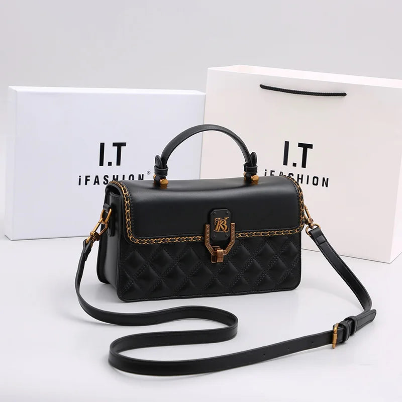 Ladies' Diamond Grid Handbag | New Autumn & Winter High-End Small Square Bag & Designer Crossbody Shoulder Bag Luxegan
