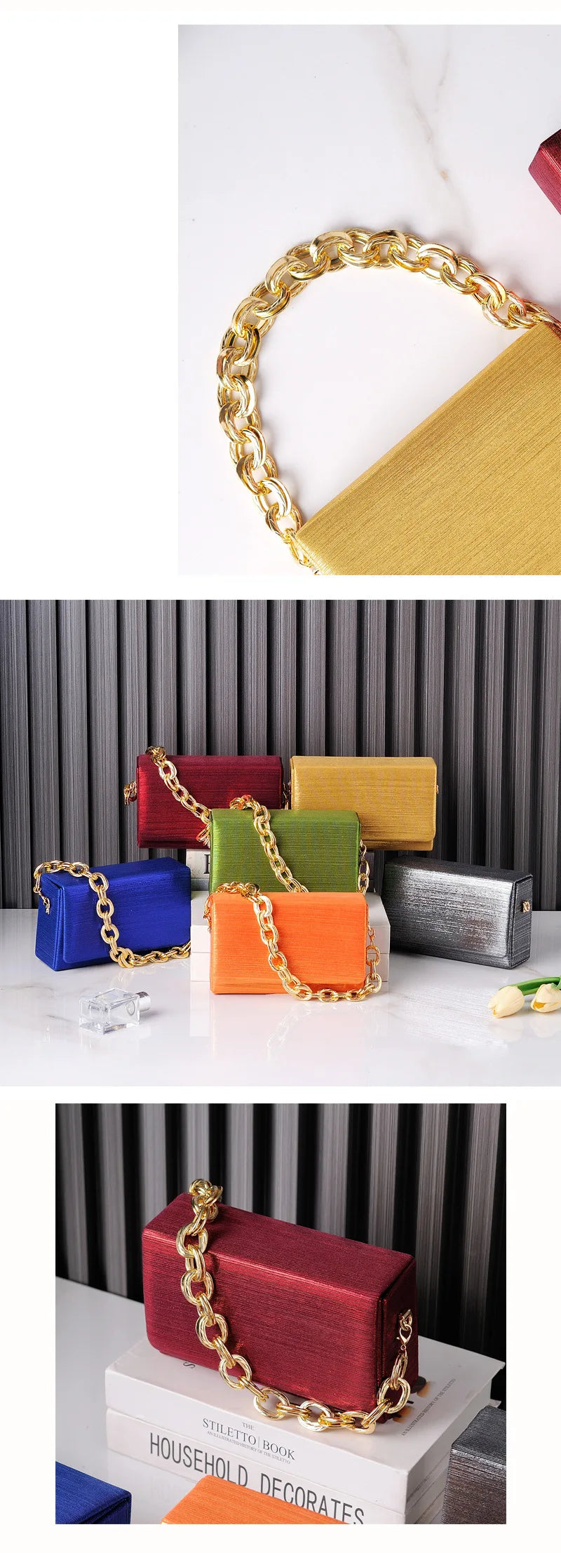 Orange Square Bag | PU Fashion Handbags & Luxury Designer Side Shoulder Bag Luxegan