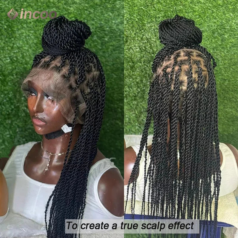 26-40 Inch Senegalese Twist Box Braid Wig | Full Lace | Faux Locs