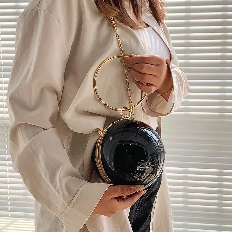 Luxury Women's Round Ball Evening Bag | Fashion Party Clutch & Purse Luxegan