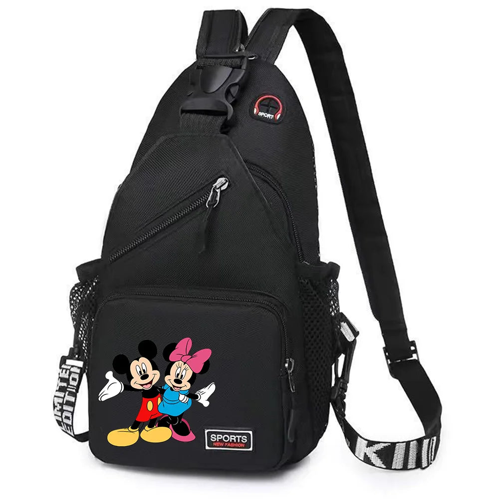 Mickey Minnie Mouse Cartoon Shoulder Bag | Unisex Multi-functional Oxford Fabric Backpack & Casual Chest Business Travel Pack Luxegan