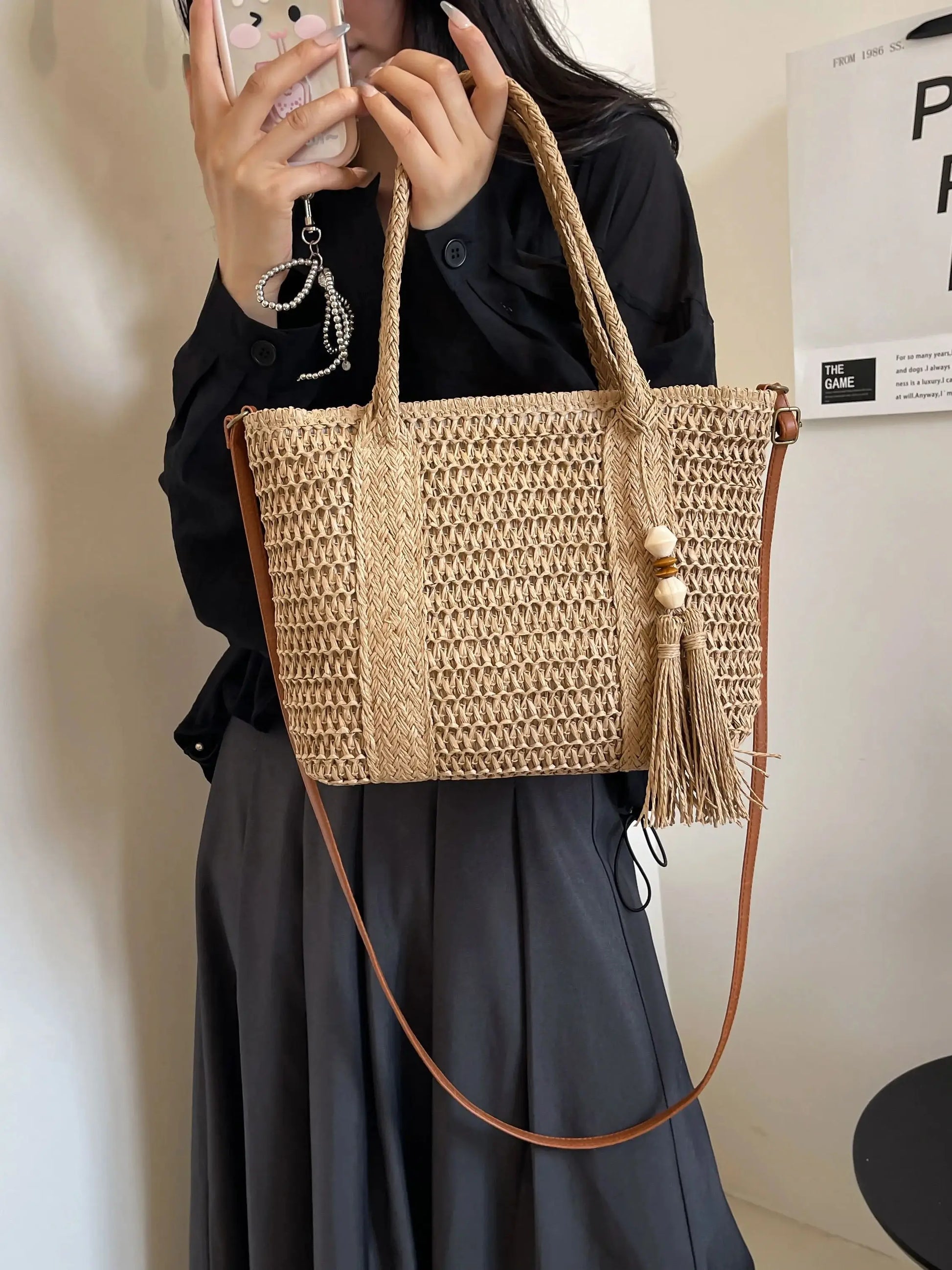 New Fashionable Straw Women's Bag | Elegant & Trendy Satchel Shoulder Bag Luxegan