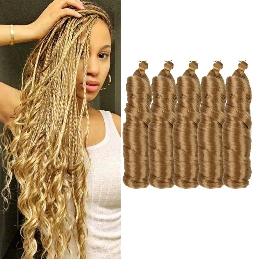 Synthetic French Curl Crochet Braiding Hair – 24 Inch | Pre-Stretched | Loose Wave | 9 Ombre - view 7