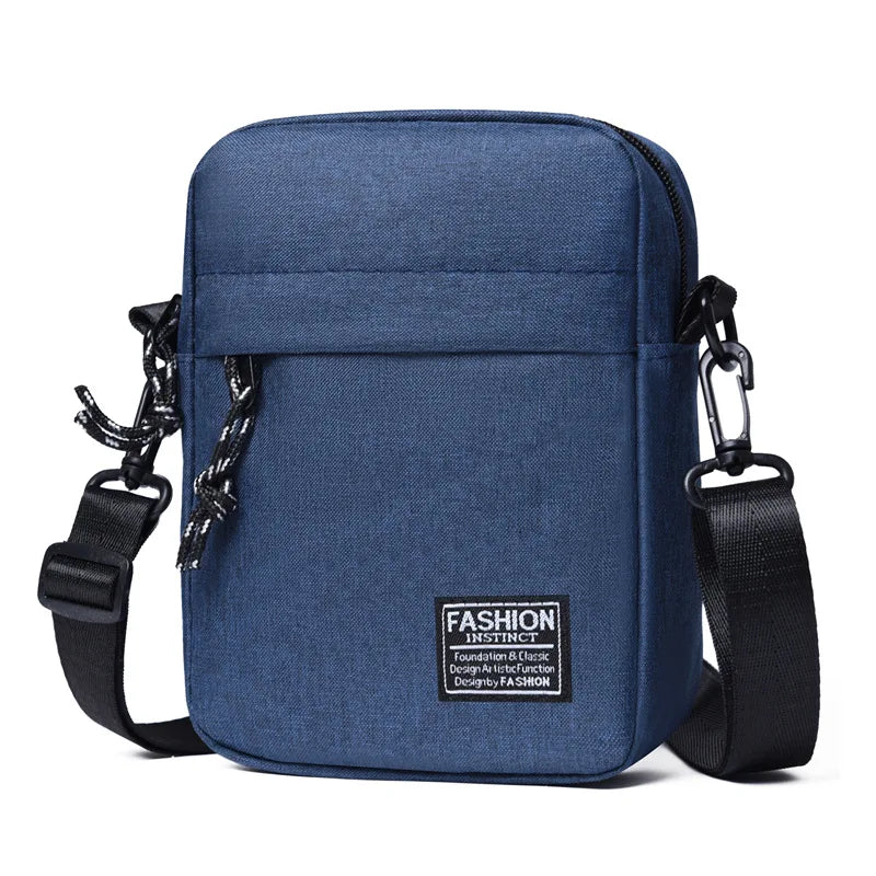 Durable Oxford Mini Shoulder Bag | Sophisticated Black Mobile Phone Bag & Waist Pack | Elegant Men's Crossbody Box Bag | "Dignified" Soft Man-Bag for High-Performance Urban Utility Luxegan