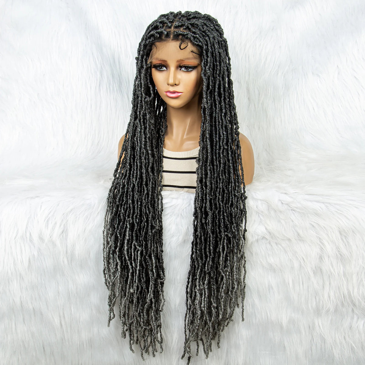 Pink & Blue Braided Wig | Full Lace Butterfly Locs & Dreadlocks