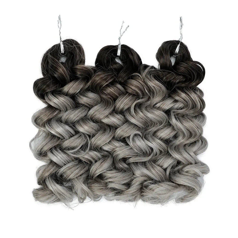 Ombre Deep Wave Twist Crochet Hair | Synthetic Braiding Hair | 12 Inches | 250g Luxegan