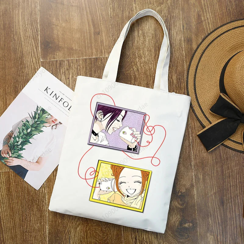 Nana Osaki BLAST Anime Manga Printed Canvas Tote Bag | Custom Reusable Cloth Handbag Shoulder Bag (Unisex) Luxegan