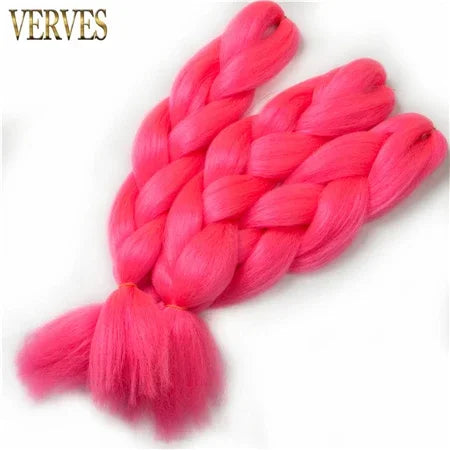 Synthetic Jumbo Braid Kanekalon Braiding Hair 24in | Ombre & Solid Colors | 100g