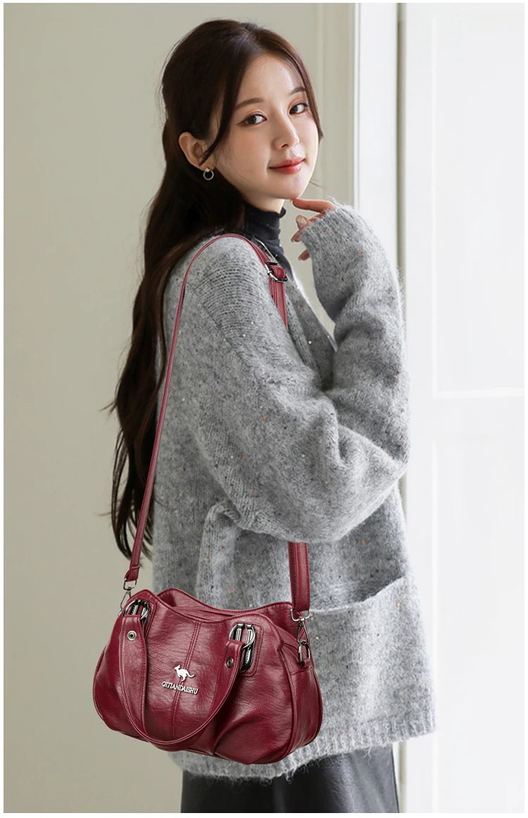 Luxury Handbags 3 Layers | Large Capacity Designer Handbags & Soft Leather Ladies Shoulder Crossbody Bag for Women (Sac) Luxegan