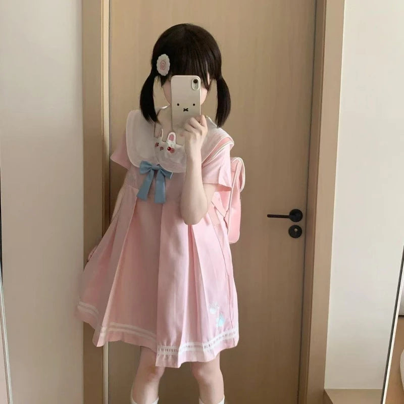 Solid Sweet Peter Pan Collar Short Sleeve Loose A-Line Mini Dress – Slight-Stretch Polyester, Natural Waist, Summer Luxegan