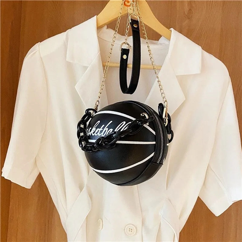 Hot Selling Ladies Spherical Bag | Personality Basketball Bag & New Shoulder Messenger Bag (Korean Round Bag Women's Bag) Luxegan