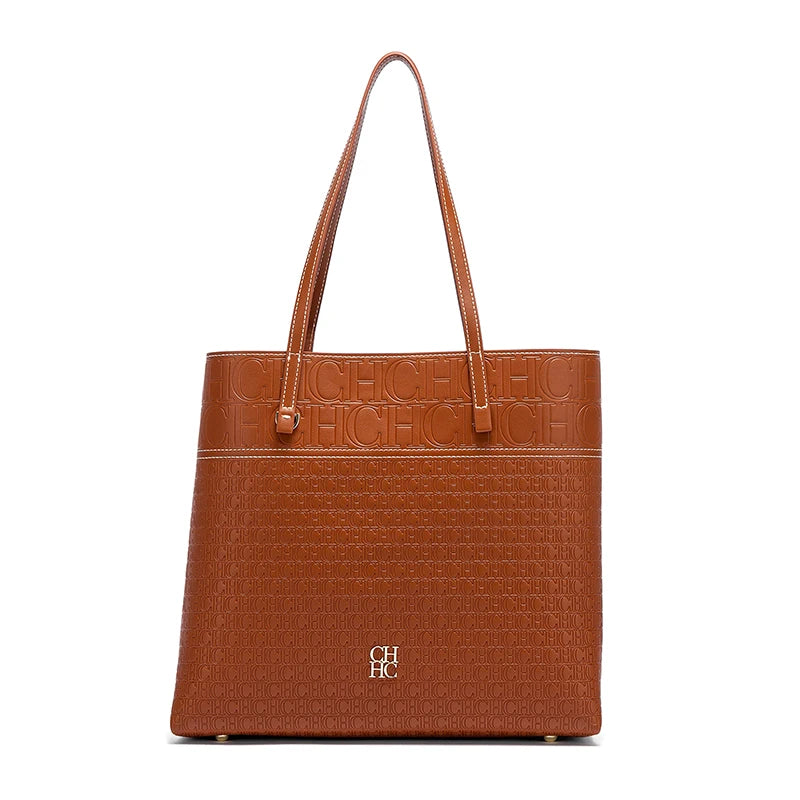 Letter Pattern PVC Tote Bag | Large Capacity Elegant Shoulder Bag Luxegan