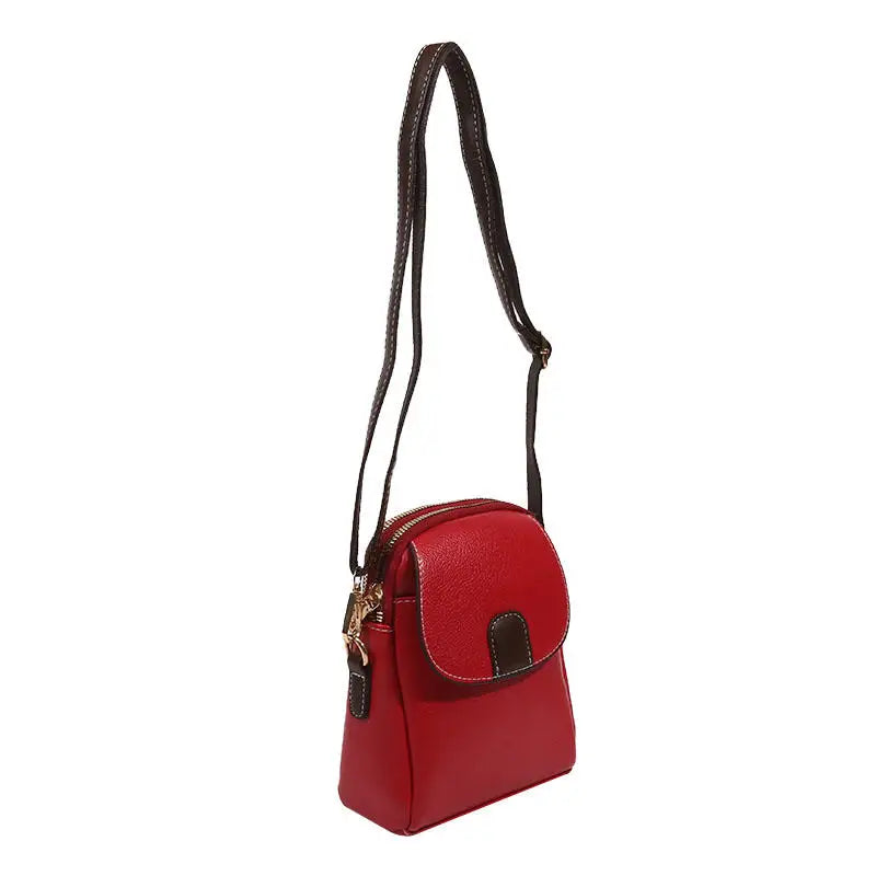Fashion Leather Crossbody Bag for Women | Mini Shoulder Bag & Flip Zipper Messenger Bag (Students' Small Handbag) Luxegan