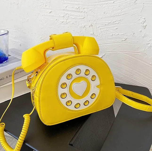 PU Leather Shoulder Bag | Casual Handbag & Stylish Telephone Shaped Crossbody Luxegan