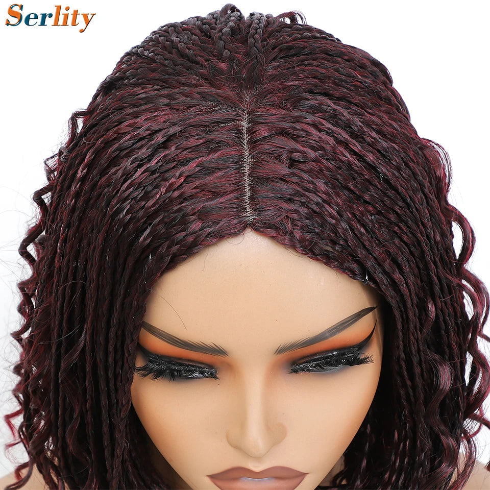 New Style Bob Box Braided Wigs For Black Women 12inches Synthetic Box Braids Crochet Hair Wigs On Sale Clearance Short Black Wig Luxegan