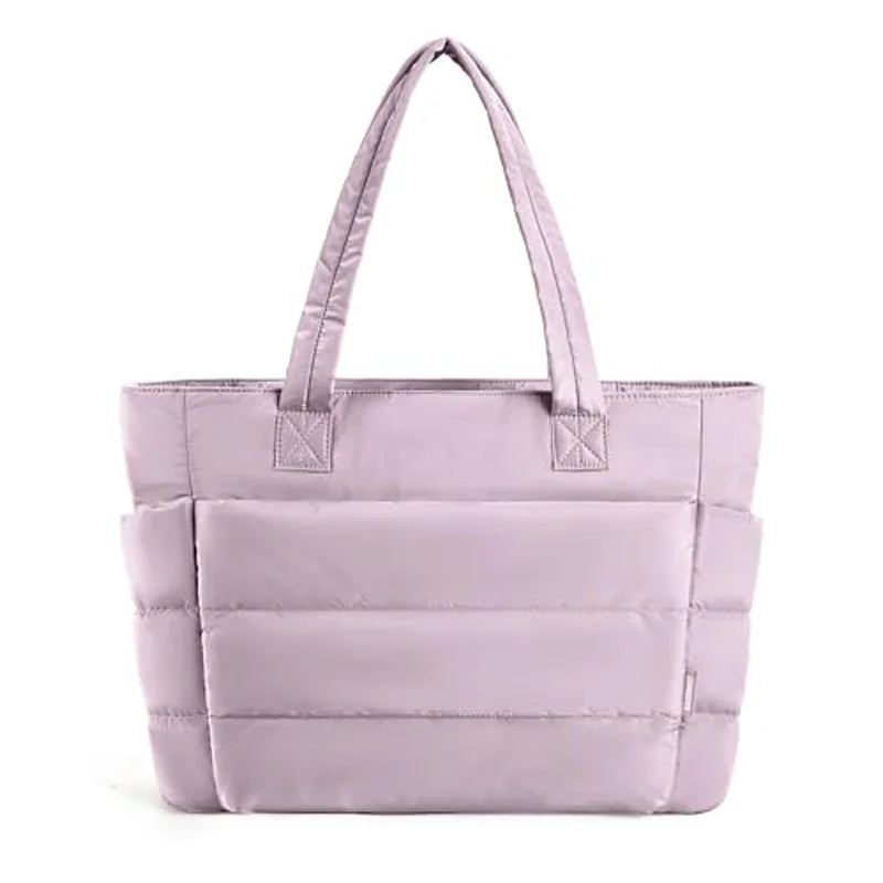 The Bubble Tote Bag Cotton Padded Female Quilting Puffy Shoulder Shopper Purse | Simple Daily Handbag Women's Bags Luxegan