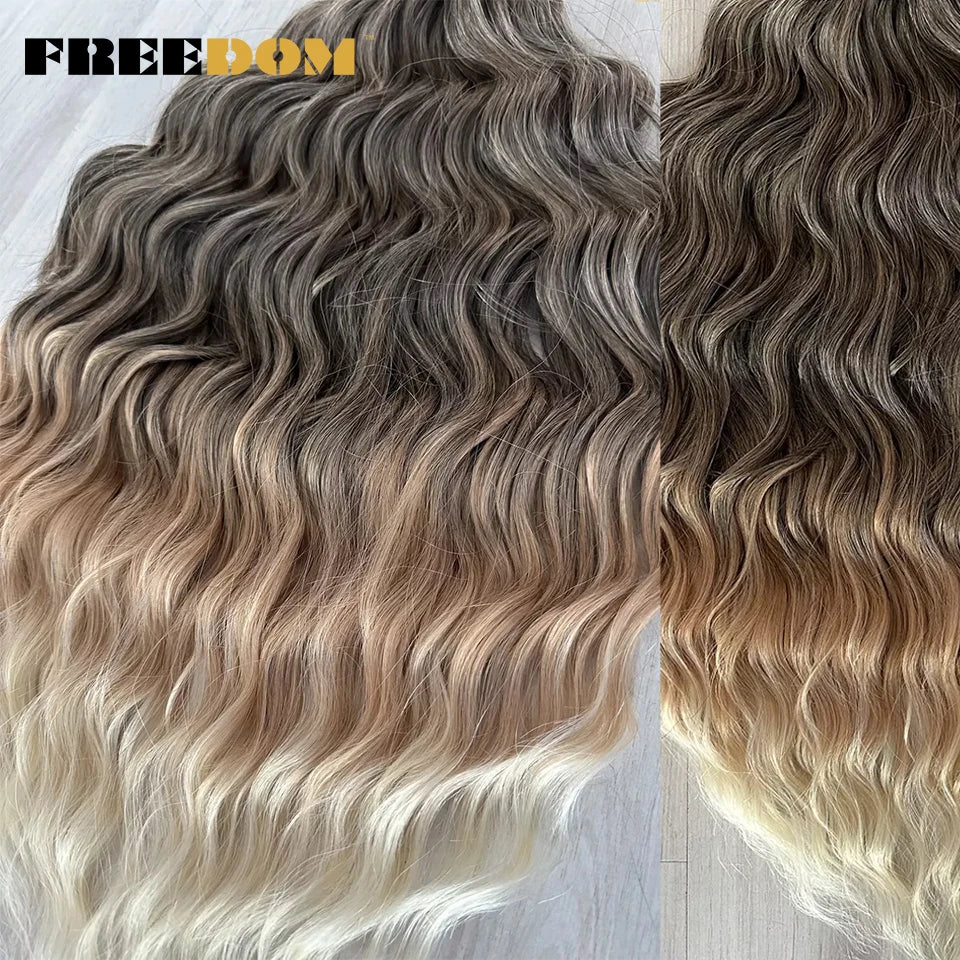 FREEDOM Synthetic Water Wave Crochet Braiding Hair 24 Inch – Ombre & Multi-Tone | 88 Colors | 300g - view 48