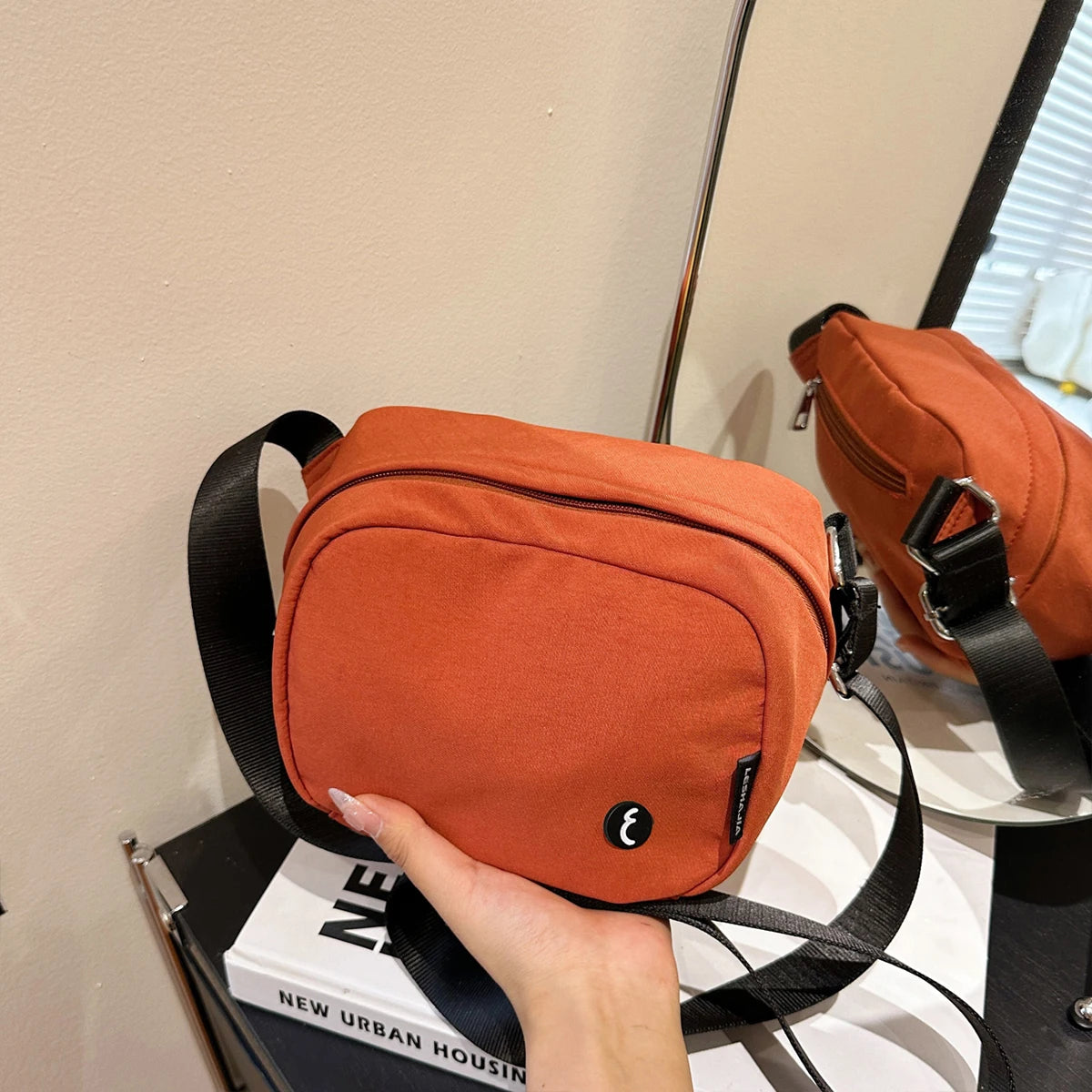 Nylon Solid Box Bag | Soft Mini Multi-Compartment Crossbody Phone Bag Luxegan