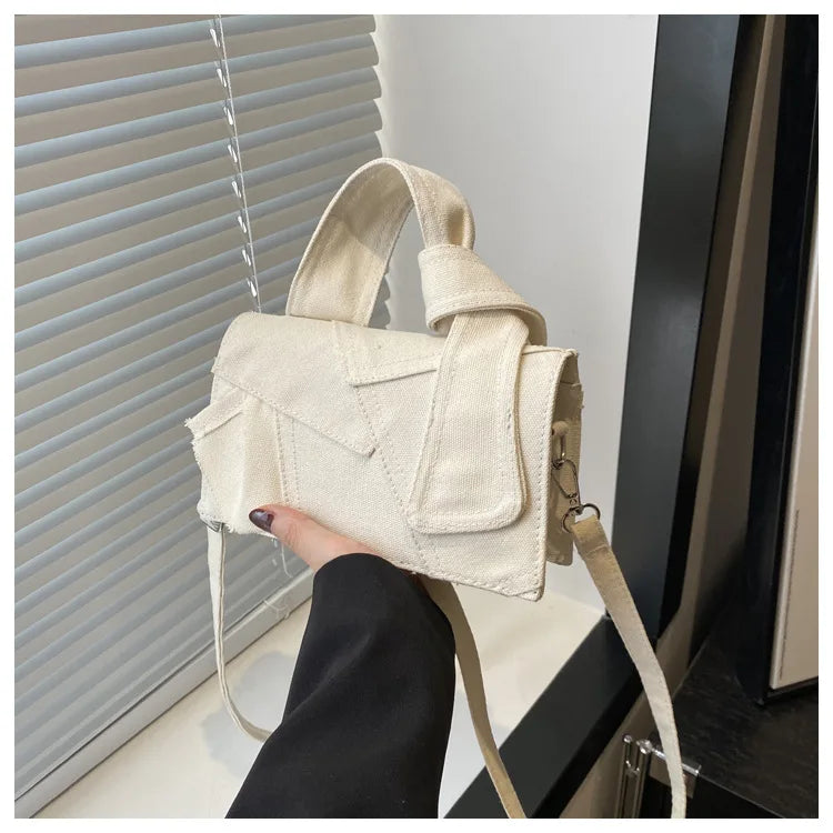 Minimalist Patchwork Mini Crossbody | Retro Square Shoulder Bag Luxegan