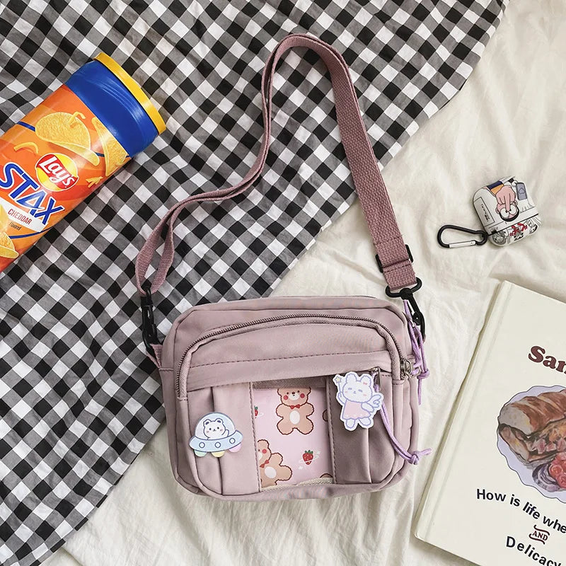 Kawaii Girls’ JK Transparent Bag | Sophisticated Modern Itabag | Elegant Small Crossbody & Shoulder Bag | "Dignified" Lightweight Nylon Purse for Versatile Styling Luxegan