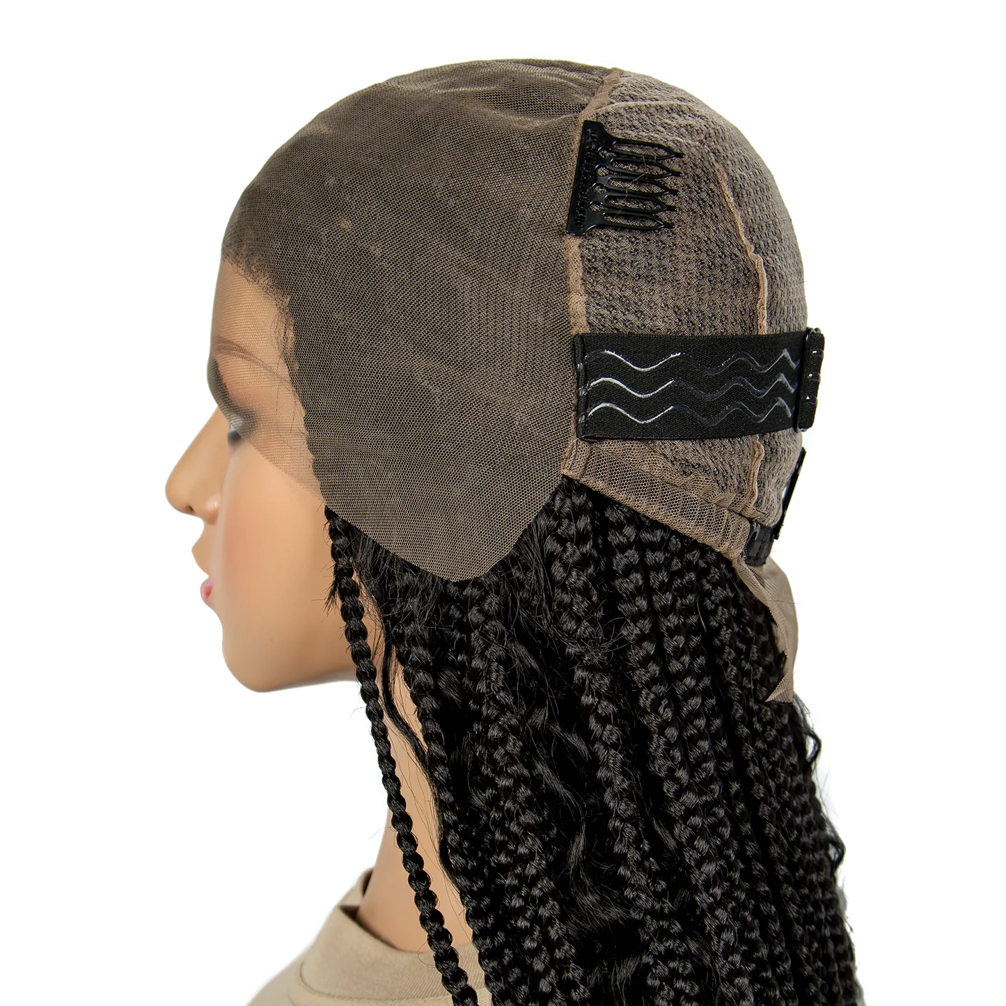 HD Transparent Full Lace Boho Box Braids Wig | Knotless Synthetic Luxegan