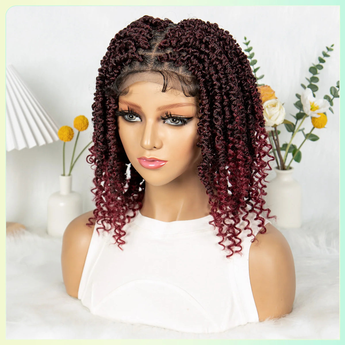 14 Inch Twisted Knotless Box Braids Wig | Full Lace | Baby Hair