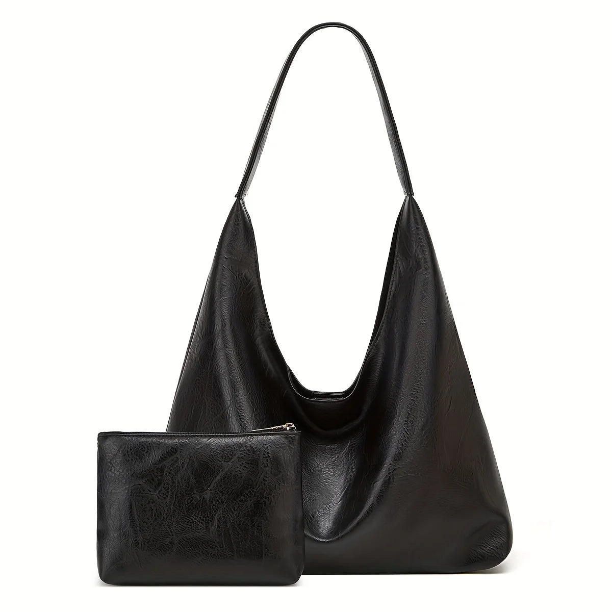 PU Leather Casual Retro Simple Large Bag | Acrylic Lined Hasp Closure Tote Luxegan