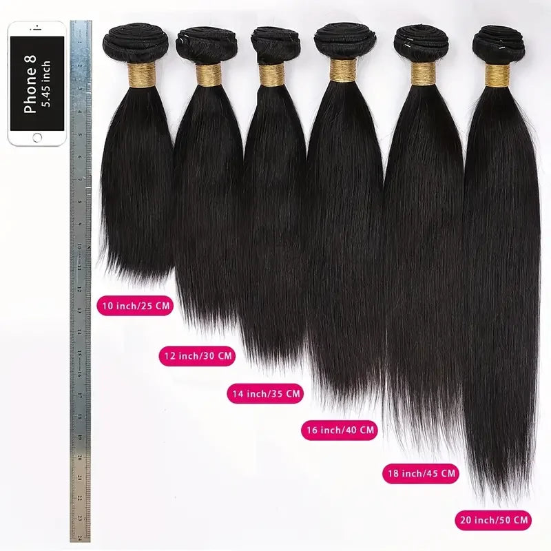 30-Inch Bone Straight Brazilian Human Hair Weave Bundles | 12A Grade Premium Remy Human Hair Weft Extensions | Luxurious 100% Brazilian Straight Sew-In Bundles (1, 3, or 4 Piece Pack, Natural Color) Luxegan
