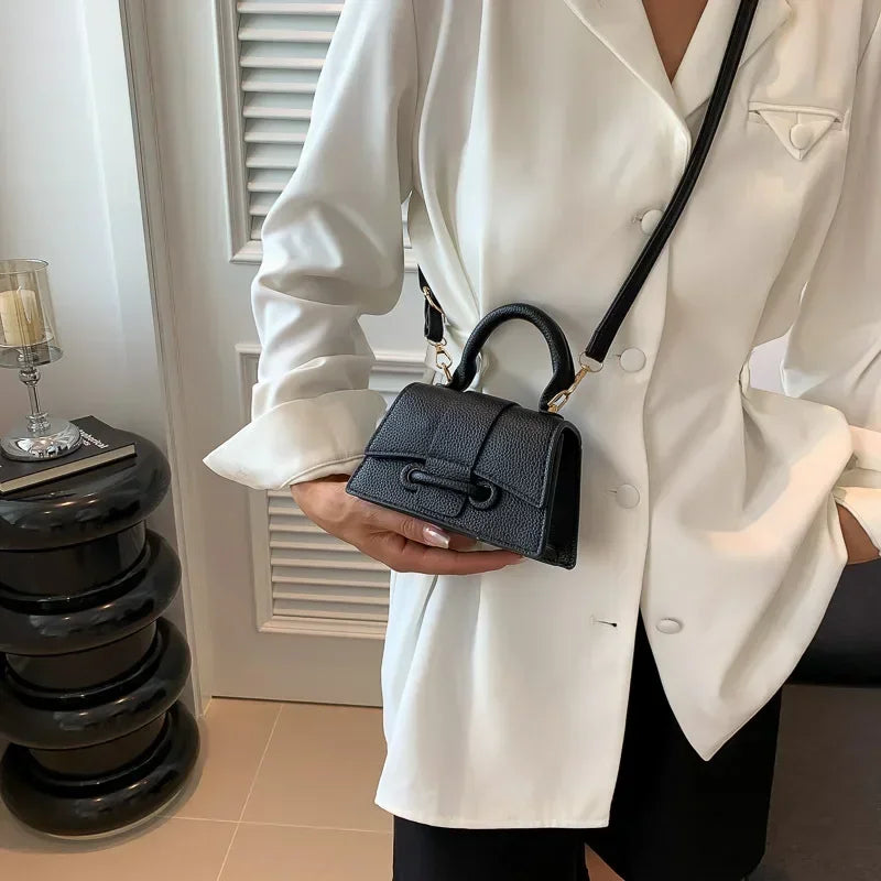 Trend Solid Box Shoulder Bag | Sophisticated Advanced Crossbody Clutch | Elegant Fashion Mini Purse & Cosmetic Bag | "Dignified" Soft PU Storage Handbag for Versatile Daily Styling Luxegan